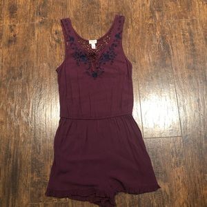 Burgundy Romper